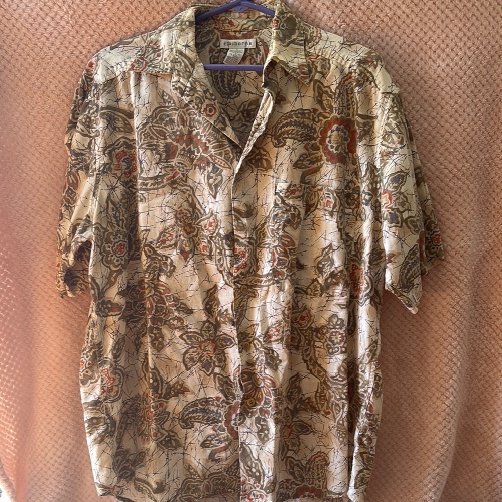 Men's vintage Floral Beige Shirt
